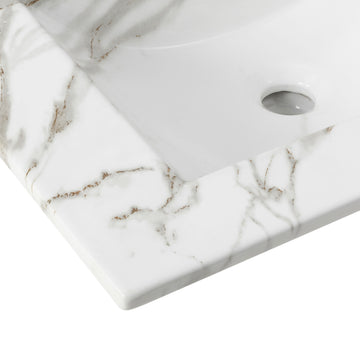 Ancillary 3-Hole 20 in. W x 18.25 in. D Classic Contemporary Rectangular Ceramic Single Sink Basin Vanity Top